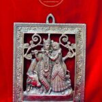 Radha Krishna Wall Hanging in Black Metal